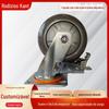Roda Giratória Redonda de Borracha Cinza para Serviço Pesado Tpr Silenciosa Equipamento Industrial Carrinho de Ferramentas Armazenamento Antiderrapante Roda Universal