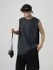 Directamente del fabricante: Chaleco de verano para hombre para uso al aire libre, baloncesto y fitness, de hombros anchos, color liso, sin mangas, camiseta de cuello redondo