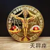 Monedas Conmemorativas de las Doce Constelaciones Europeas y Americanas Chapadas en Oro 12 Constelaciones Tarot Medallón Conmemorativo de los Deseos Sol Monedas de Colores Moneda Extranjera