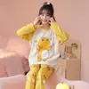 Pijama de Peixe-Palhaço para Meninas, Conjunto de Calça e Manga Longa Infantil para Primavera e Outono, Roupas de Casa Fofas de Desenho Animado Estilo Outono para Meninas