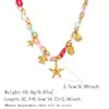 Acessórios para Colar Corrente para Clavícula Pulseira Feminina Verão Diário Versátil Colorido Design Oceânico Conjunto Ornamentos Joias Transfronteiriço