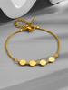 Temperamento Estilo Chino Suerte Ping An Alegría Pulsera Pequeña Redonda de Acero de Titanio para Mujer Ins Diseño Nicho Sentido Nueva Joyería