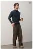 Suéter de Punto Grueso de una Pieza para Hombre, Otoño e Invierno, Nuevo Suéter de Punto, Suéter de Estilo Casual para Hombre, Suéter de Color Sólido Engrosado y Forrado de Polar, Moderno
