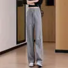 Pantalones de yoga para mujer, de cintura alta, engrosados, pierna ancha, estilo otoño e invierno, corte holgado, caída suave, versión estrecha, forro de borrego, pantalones deportivos de chándal para fitness