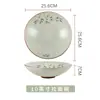 [Nuevo Producto] Bambú de Tinta Pintado a Mano Cerámica Doméstica Plato Cuenco Color Bajo Vidriado Vajilla Cuenco para Fideos Plato de Porcelana Juego Combinado Cuenco