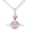 Collar de Planeta Tierra Tridimensional Esfera Grande Versión Alta de Emperatriz Colgante de Perla de Vidrio de 20 mm Cadena de Suéter de Gama Alta