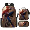 Liberación Rápida Transfronteriza Spider-Man Spider-Man Mochila Escolar Estudiante Niños Bolsa Escolar Periférica Bolso Escolar de Hombro Juego de Tres Piezas
