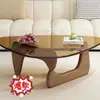 Mesa de centro de vidro moderna minimalista cheia de senso de design mesa de centro artística celebridade da internet sala de estar de apartamento pequeno uso doméstico mesa de chá outros