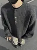 Suéter Henley de Alta Qualidade Estilo Preguiçoso para Homens Inverno 2025 Estilo Coreano Casual Preguiçoso Tendência Tricô Top