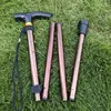 Bastón de Trekking Plegable de Cuatro Secciones de Aleación de Aluminio Stock de Fábrica Bastón Antideslizante para Ancianos al Aire Libre Muleta Telescópica Ajustable