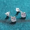 Aretes de Plata Esterlina S925 Aretes de Borla de Moissanita de Cuatro Garras para Mujer Aretes Elegantes Inteligentes Joyería Transfronteriza en Vivo