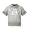 Camiseta Corta de Manga Corta Vintage con Bordado de Letras Estilo High Street Americano para Hombres y Mujeres, Nueva Marca de Verano de Moda Camiseta Holgada Retro
