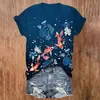 Amazon Top Elegante para Mujer Estilo Coreano con Cuello en V, Camiseta de Manga Corta, Personalización con Impresión 3D, Pedido Mínimo de Una Pieza