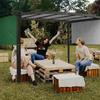 Toldo parasol impermeable con protección solar UV de 5,2 x 2 metros, para muebles de exterior de verano, venta al por mayor de fábrica