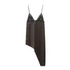 Venta al por mayor de Ropa para Mujer Transfronteriza, Nuevo Estilo de Verano Estilo Europeo y Americano Versátil Patchwork Sin Mangas Asimétrico Halter Vestido