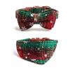 Aminger Christmas Series Coleira para animais de estimação Coleira com laço Triângulo Toalha Coleira para cães Coleira para gatos Floco de neve de pano
