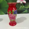 Jarrón de Cerámica Roja Chino de 6 Pulgadas Adornos Decoración de Mostrador Artículos de Buda Decoración Aparato para Arreglos Florales