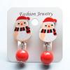 Al Por Mayor Nuevos Aretes de Clip de Dibujos Animados para Niños Sin Agujeros en las Orejas Navidad Colgantes de Cuentas Aretes de Borla Aretes Decorativos para Niñas Un Precio