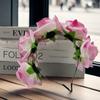 Terciopelo artificial 5 rosas diadema Guirnalda guirnalda de boda diadema tocado de novia dama de honor bohemio