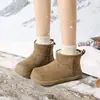 Botas de neve femininas, sapatos acolchoados de algodão, botinhas femininas que aumentam a altura, forradas com fleece, novo estilo de inverno, versáteis, com sola macia, antiderrapantes, 2026, quentes, com sola grossa