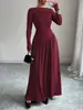 Otoño Invierno 2026 Transfronterizo Nuevo Estación Independiente de Amazon Ropa para Mujer Europea y Americana Un Hombro Plisado Ajustado Vestido Largo