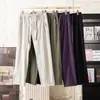 Calça Casual Masculina Lisa Fina de Corte Reto com Bordado de Letras Respirável e Confortável 8835