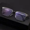 Gafas para Estudiantes Mujeres, Gafas de Media Montura Anti-Luz Azul, Material Retro de Alta Calidad, Armazón Metálico para Gafas de Miopía C