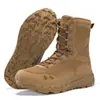 Botas Tácticas de Caña Alta, Botas de Combate Marrones para Exteriores, Botas de Entrenamiento Militar, Botas del Desierto Negras para Hombre, Botas de Piel, Botas de Senderismo con Suela de Goma