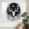 Amazon Transfronterizo Personalizable Tapiz de Pared con Fondo Oscuro Decoración de Sala de Estar Pintura Estudio Estilo Nórdico Pintura Colgante en Blanco y Negro