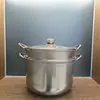 Panela de Cozinhar a Vapor de Camada Dupla Famosa na Internet 24cm para Uso Doméstico, Panela de Sopa de Grande Capacidade, Panela de Cozinhar a Vapor Espessada de Aço Inoxidável 1