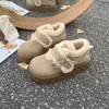 Sapatos de algodão com sola plataforma, Boken 2026, confortáveis, casuais, modernos, com forro de pelúcia, estilo novo, quentes, versáteis e de sola grossa