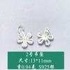 Plata de ley S925 zirconio con microborde flor de cinco pétalos pendientes colgante hechos a mano diy accesorios de plata