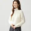 Baicai Rong 2026 Meio Zíper Outono/Inverno Novo Estilo Gola Alta Tricô Solto Camada Base Aquecimento Mesmo Estilo da Loja
