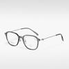 T22027 Gafas de estilo coreano con montura de semititanio y diseño de celebridades de Internet, modernas y anti-luz azul para mujer, gafas artísticas sencillas que se pueden equipar con miopía.