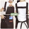 Delantal impermeable y a prueba de aceite para ropa de trabajo con logotipo impreso personalizado, modelo nuevo para catering, ropa de trabajo para cocina y repostería para hombres y mujeres