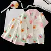 Pijama infantil para niñas, nuevo modelo verano 2026, algodón nube, dulce y fino, manga corta y shorts, ropa de casa para niños mayores