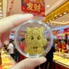 Pegatina de teléfono móvil de oro puro 999 2mg Princesa, por favor hazte rico y prospera, regalo promocional de pieza de oro, venta al por mayor del fabricante