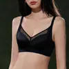 6691 Lencería Sexy Estampado de Leopardo Encaje Realce de Busto Pequeño Inalámbrico Grosor Medio Push-up Sin Relleno Soporte de Copa Conjunto de Sujetador