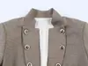 Blazer de verão feminino estilo europeu e americano, slim fit, com botões de aba 83067