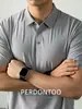 [Refrescante + Proteção Solar] Camisa Polo Masculina 80S Ice Oxygen Sem Costura Casual de Negócios Verão Leve Respirável Cor Sólida Secagem Rápida