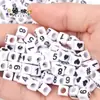 4 6 7 10 mm cuentas sueltas acrílicas cuentas con letras en inglés cuentas planas hechas a mano diy accesorios de joyería con cuentas pulsera