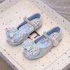 Zapatos de Princesa de Dibujos Animados para Niñas 2025 Verano Nuevos Zapatos de Cuero Pequeños de Suela Blanda para Niños Zapatos de Cristal con Lentejuelas para Actuación de Niñas Pequeñas
