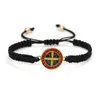 Pulseira Cruzada de Liga Preta Feita à Mão Transfronteiriça da Amazon Pulseira Trançada Ajustável para Homens e Mulheres Estilo Geométrico