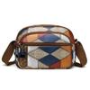 Bolso Pequeño Cuadrado de Costura Retro de Contraste de Color de Moda Nuevo Diseño de Nicho Mochila Multibolsillo Bolso de Hombro para el Trabajo y los Viajes