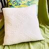 Manta Cuadrada de Jacquard de Felpa Gruesa Minimalista Nórdico con Líneas Geométricas Funda de Cojín Sofá Minimalista Moderno