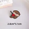 Broche de Animal Nutria Lindo, Insignia de Metal Corazón Lindo Confesión Insignia de Pin para Bolso Ropa Pareja Macho y Hembra