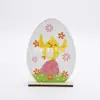 Manualidades de Madera para Fiestas de Pascua Transfronterizas Adornos Creativos Decoración para el Hogar Europea y Americana Adornos de Madera de Pollo y Huevo