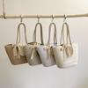 Nuevo bolso tejido, bolso de hombro, bolso sencillo, bolso de paja, bolso de mano informal de cuerda de algodón para vacaciones en la playa.