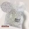 Abanico Rey Brillante con Diamantes Ss4 Ab Sueltos Transparentes Redondos Flatback Aurora Symphony Cristales para Uñas Rhinestones