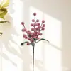 Cipó de Frutas Vermelhas Artificiais, Frutas da Fortuna Festivas DIY Frutas de Acácia, Cipó de Flores de Natal Artificiais, Decoração de Parede com Flores Penduradas